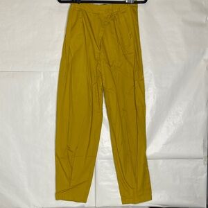 Slim Pleated Pants in Mustard - Women’s Casual Trousers